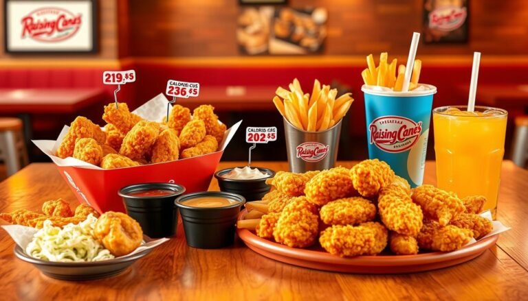 raising cane's menu calories